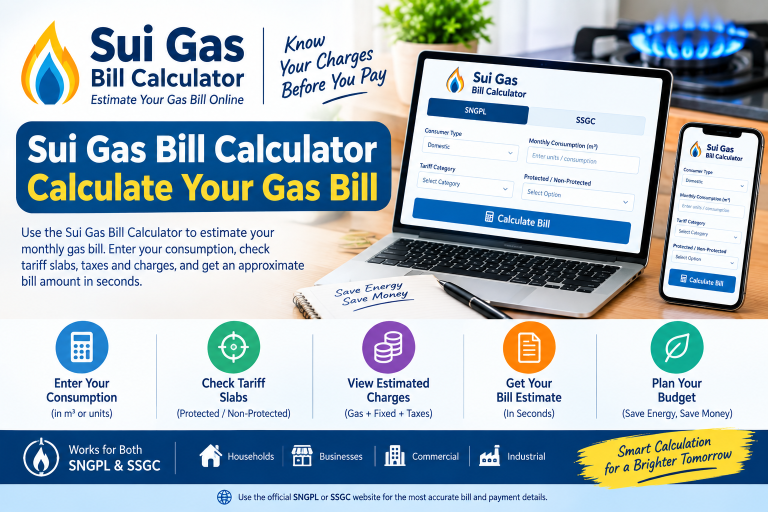 Sui Gas Bill Calculator